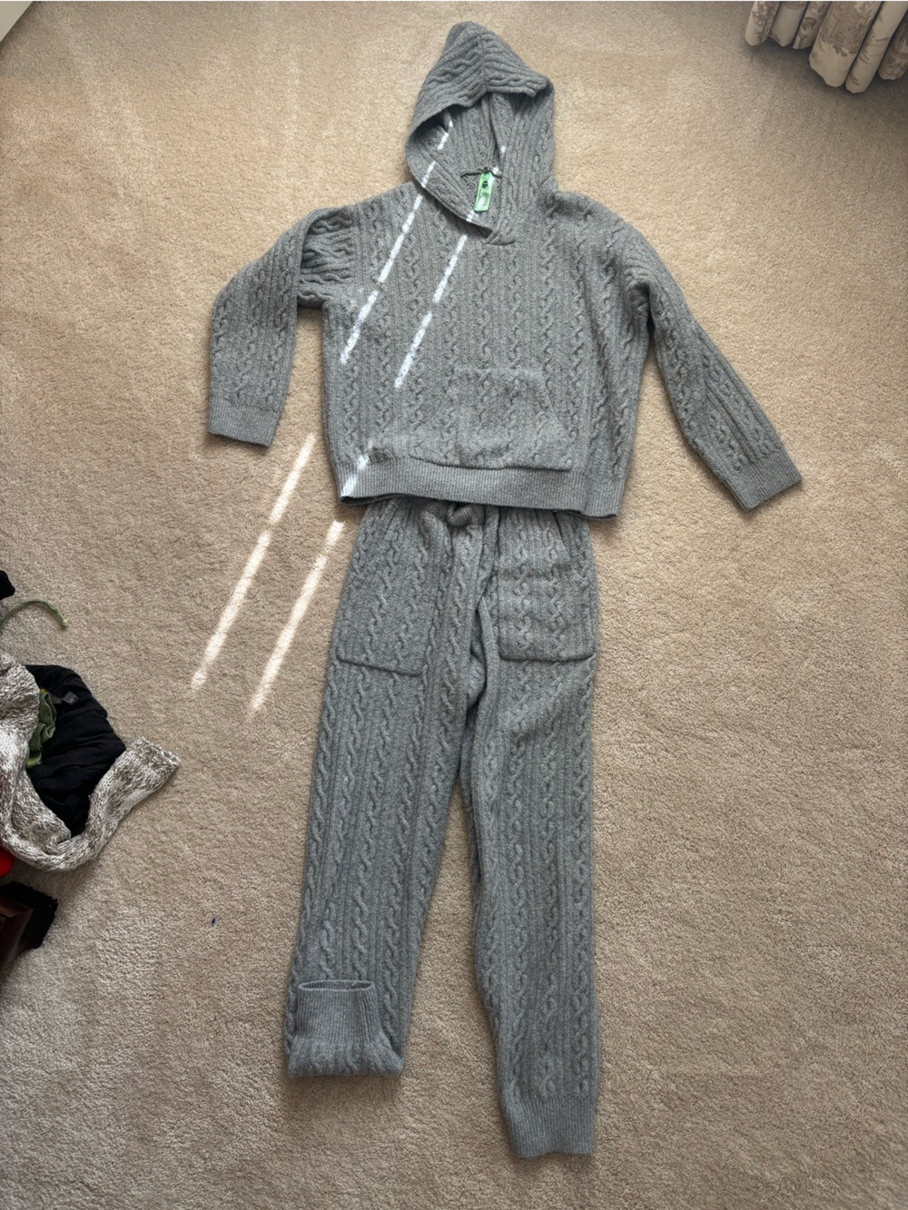 Honeydew Intimates Gray Cable Knit Lounge Set